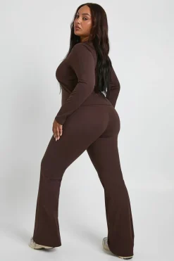 Legging ultra doux à taille haute et jambes évasées
