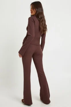 boohoo Legging Évasé Côtelé<Femme Pantalons|Looks Chocolat