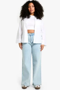 Le Jean Ample à Jambe Droite Grande Taille