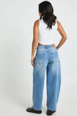 boohoo Le Jean Barrel Petite Taille Mi-haute<Femme Denim|Jeans