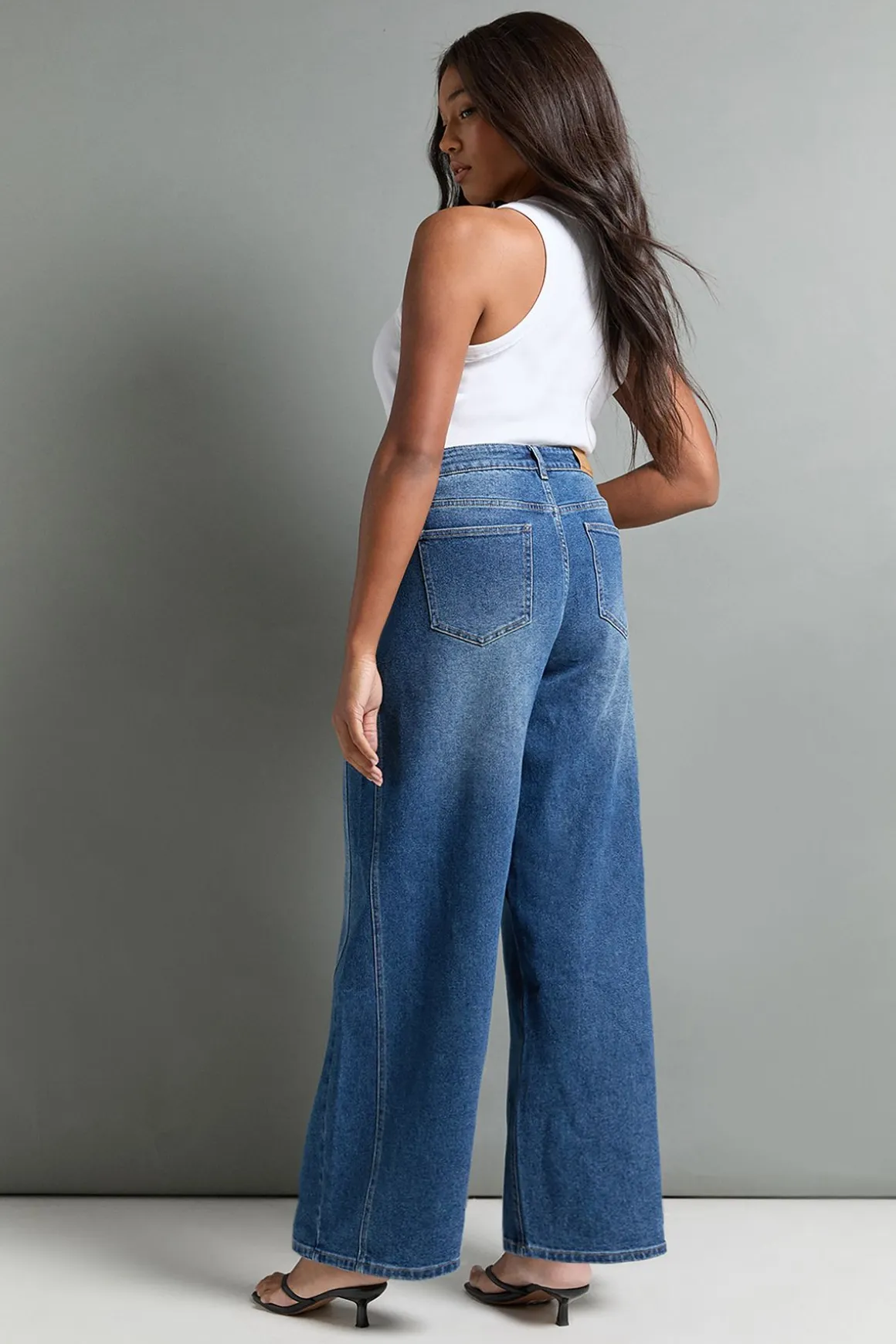 Le Jean Barrel Taille Haute Plus