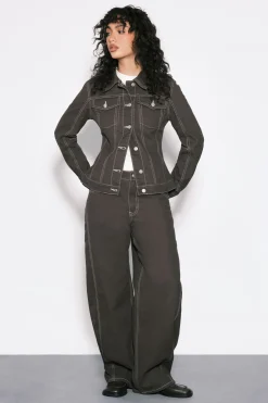 Le Jean Barrel Taille Mi-haute