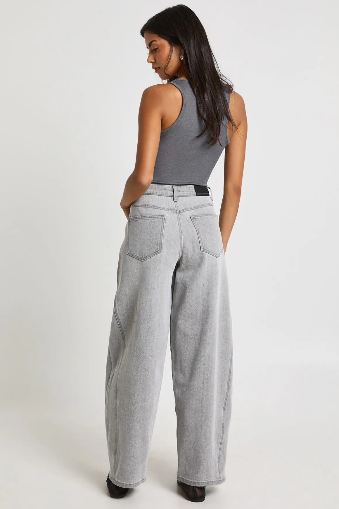 Le Jean Barrel Taille Mi-Haute