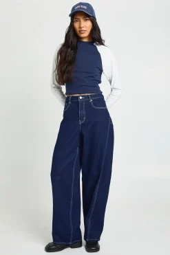 Le Jean Barrel Taille Moyenne Pour Grandes Tailles