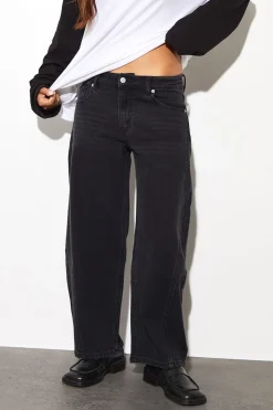 boohoo Le Jean Barrel Taille Moyenne Petite<Femme Denim|Jeans