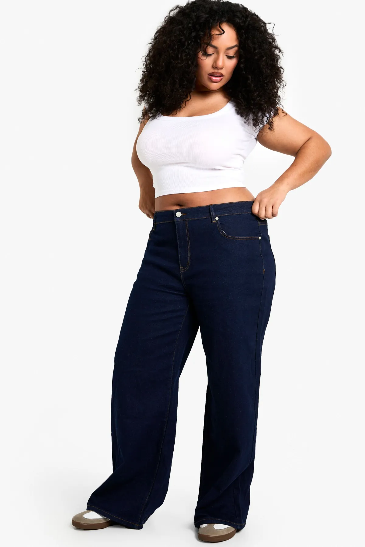 boohoo Le Jean Boyfriend Taille Basse Grande Taille<Femme Denim|Jeans