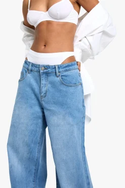 boohoo Le Jean Boyfriend Taille Basse Petite<Femme Denim|Jeans