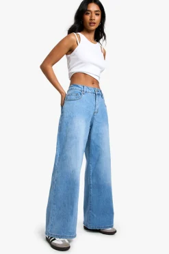 boohoo Le Jean Boyfriend Taille Basse Petite<Femme Denim|Jeans
