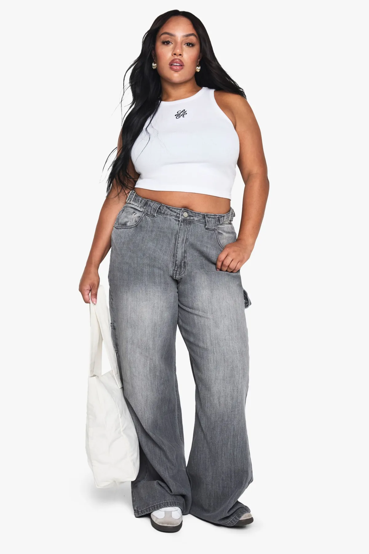 boohoo Le Jean Carpenter Grande Taille<Femme Denim|Jeans