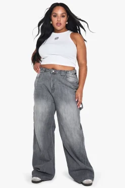 boohoo Le Jean Carpenter Grande Taille<Femme Denim|Jeans