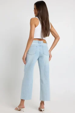 boohoo Le Jean Droit Raccourci Taille Haute<Femme Denim|Jeans