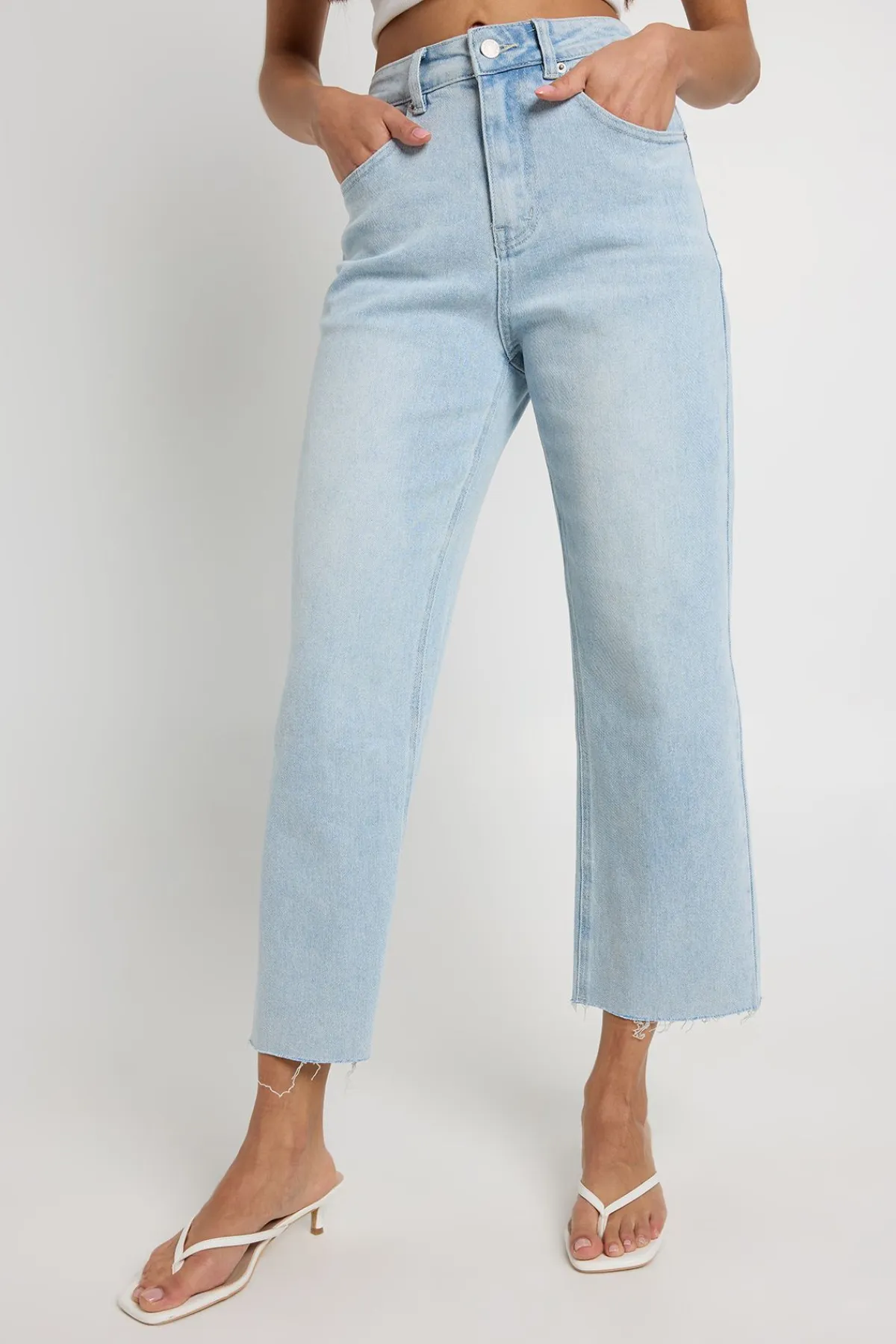 boohoo Le Jean Droit Raccourci Taille Haute<Femme Denim|Jeans