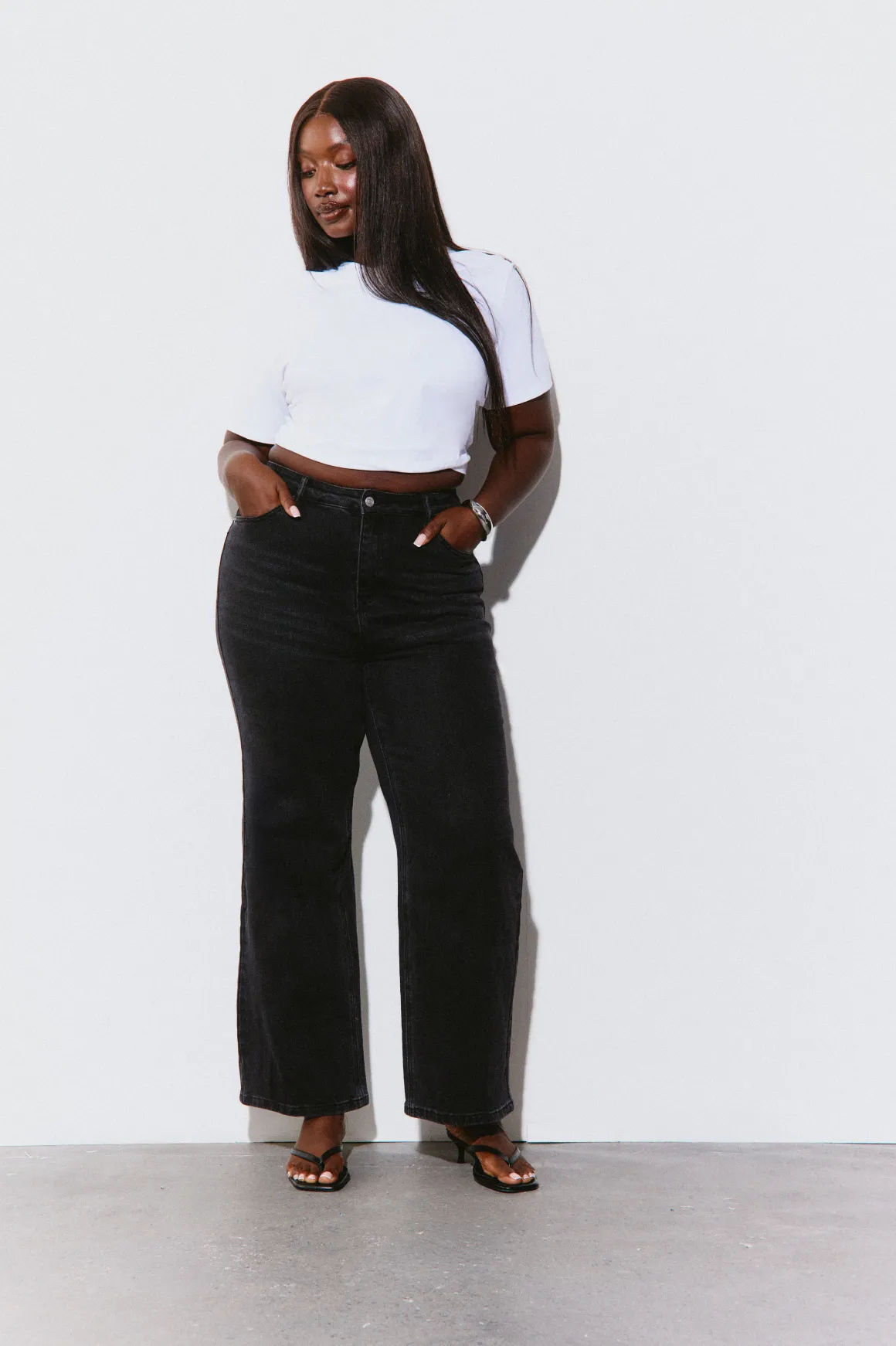 Le Jean Droit Taille Haute Grande Taille
