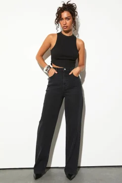 boohoo Le Jean Droit Taille Haute Pour Grandes Tailles<Femme Denim|Jeans