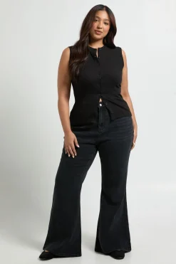 boohoo Le jean flare à taille haute Plus<Femme Denim|Jeans