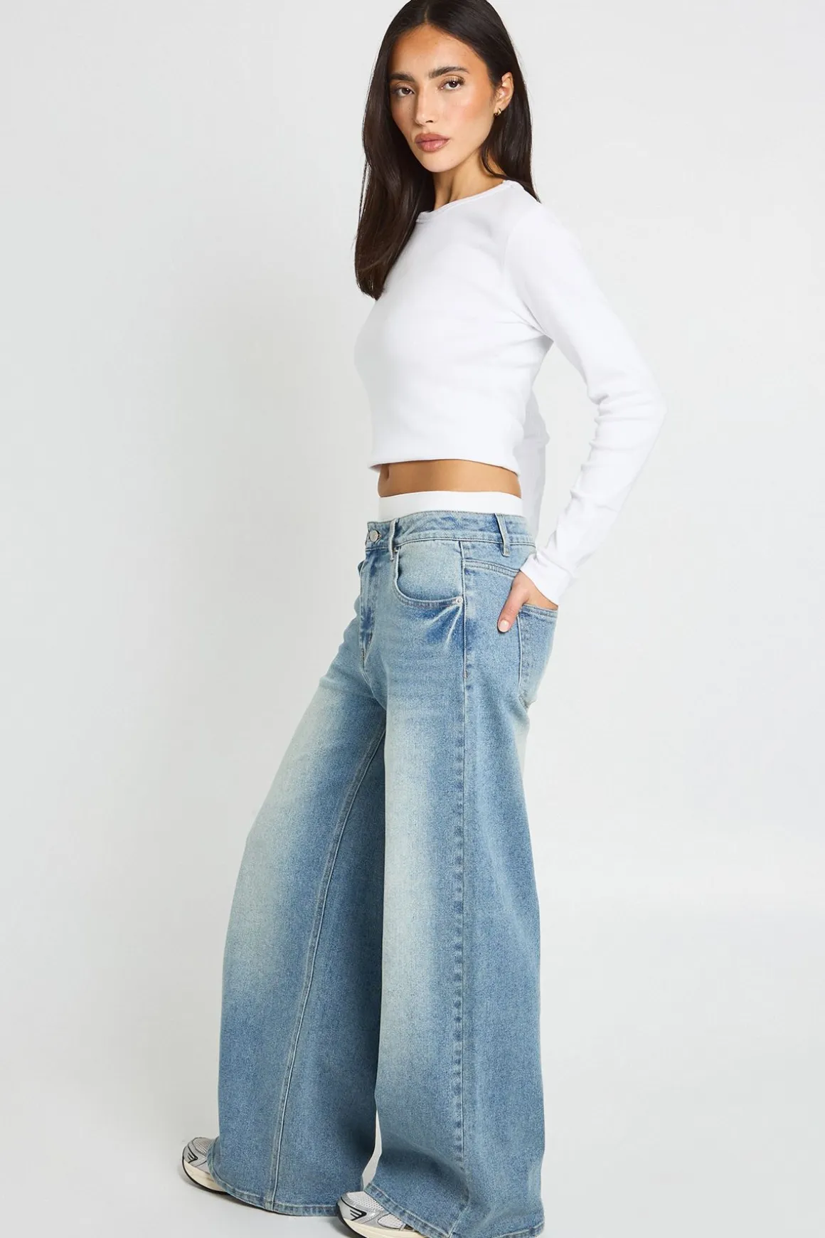 Le Jean Jambe Large Taille Mi-haute