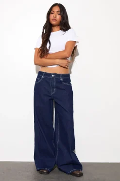 boohoo Le Jean Large Taille Mi-haute Petite<Femme Denim|Jeans