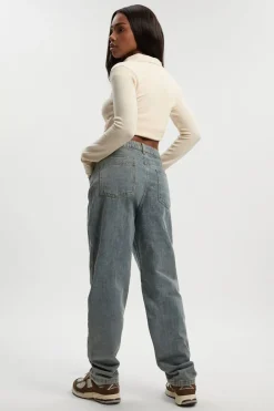 Le Jean Mom à Taille Haute