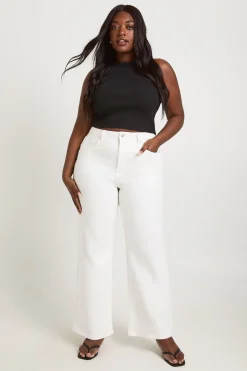 Le Jean Taille Haute Coupe Droite Grande Taille