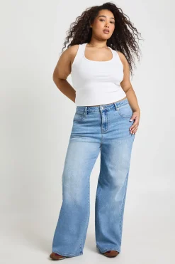 Le Jean Taille Haute Jambe Droite Plus