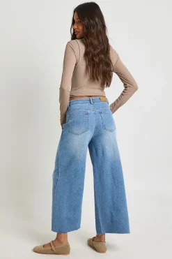 Le Jean Taille Haute Raccourci Jambe Large