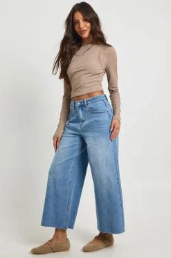 Le Jean Taille Haute Raccourci Jambe Large