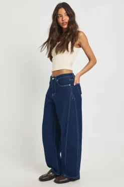 boohoo Le Jean Taille Mi-Haute Coupe Barrel<Femme Denim|Jeans
