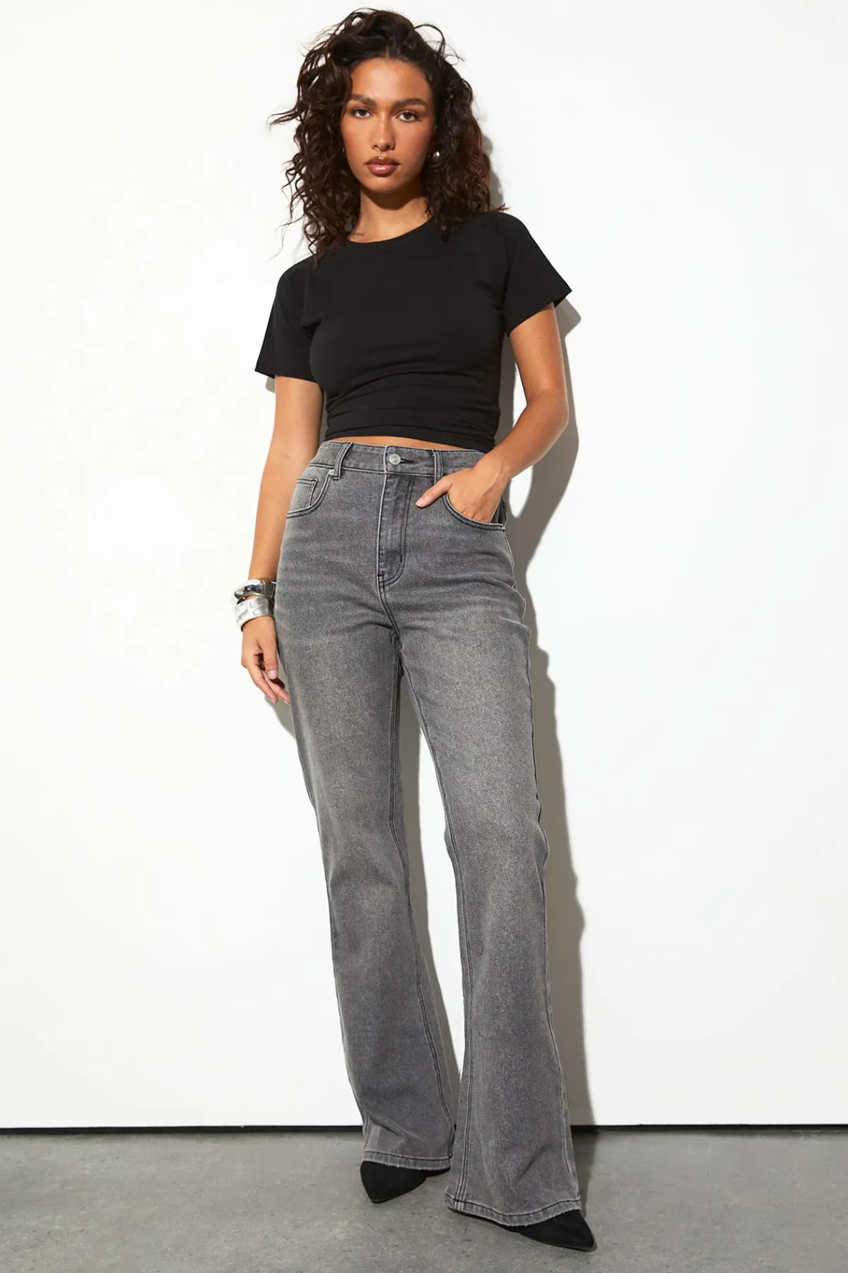 boohoo Le Jean Évasé Taille Haute<Femme Denim|Jeans