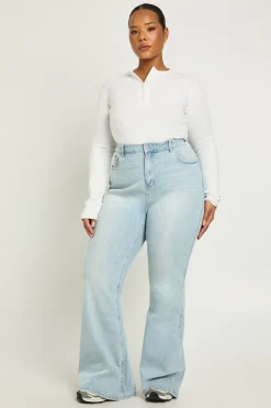 boohoo Le Jean Évasé Taille Haute Plus<Femme Denim|Jeans