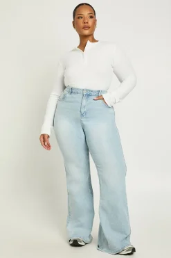 boohoo Le Jean Évasé Taille Haute Plus<Femme Denim|Jeans