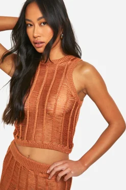 L'ensemble en maille Ladder Stitch Racer Top And Maxi Skirt