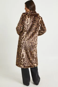 Leopard Print Synthétique Pony Hair Fur Jacket