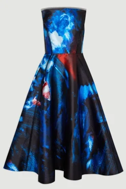 Lily Macrae - Robe de Bal Bustier en Sergé Imprimé