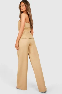 Linen Look Pantalon à jambes larges