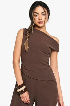 boohoo Linen Look Twist Strap Jumpsuit<Femme Combinaisons Et Combishorts