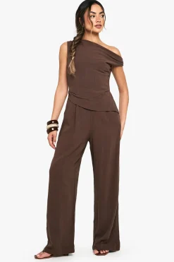 boohoo Linen Look Twist Strap Jumpsuit<Femme Combinaisons Et Combishorts