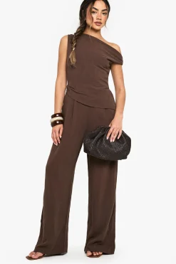 boohoo Linen Look Twist Strap Jumpsuit<Femme Combinaisons Et Combishorts