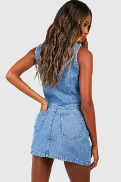 Longline Denim Waistcoat se traduit par Gilet en denim long