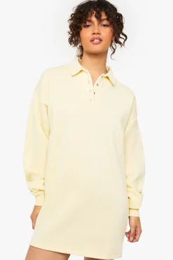 Long Sleeve Collared Sweat Dress