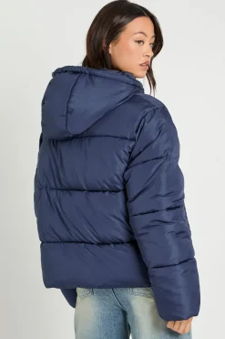 Longue veste doudoune rembourrée à capuche