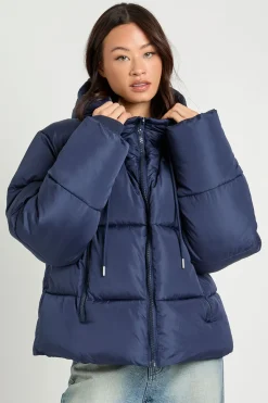 Longue veste doudoune rembourrée à capuche