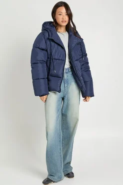 Longue veste doudoune rembourrée à capuche