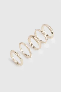 boohoo Lot de 5 Bagues Abstraites es< Bagues