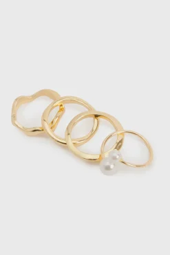boohoo Lot De Bagues À Détails De Perles< Bagues