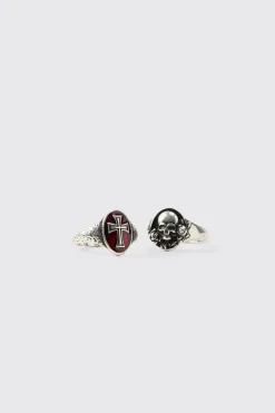 Lot De 2 Bagues Gothiques