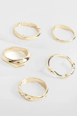 Lot De 5 Bagues Ondulées