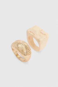 Lot De 2 Bagues Résine Volumineuses