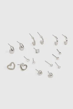 boohoo Lot de 9 boucles d’oreilles à clous s< Boucles D'Oreilles