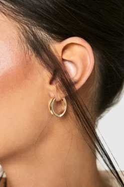 Lot de 3 boucles d'oreilles créoles en or