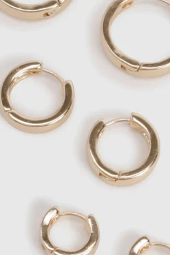 Lot de 3 boucles d'oreilles créoles en or